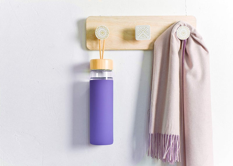 Yomious 20 Oz Borosilicate Glass Water Bottles with Silicone Sleeve BPA Free, Dishwasher Safe - Reusable Clear Glass Drinking with Leak Proof Bamboo Lid | Perfect Gym Water Bottles for Men & Women - Image 5